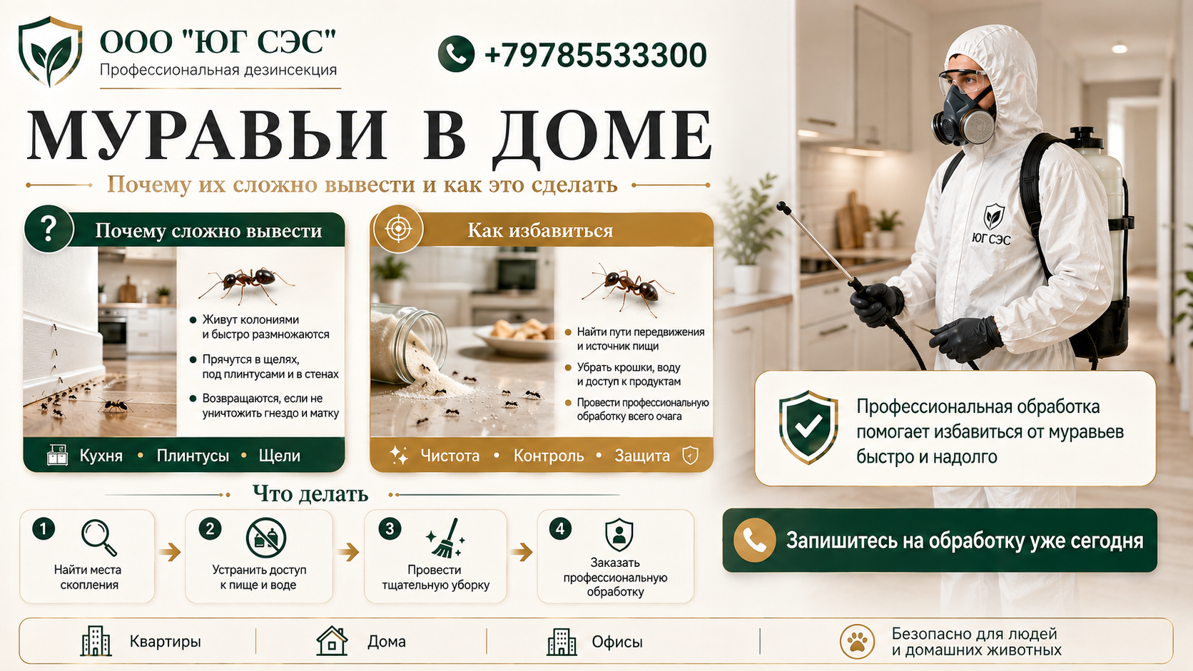 Муравьи в доме: почему их сложно вывести и как это сделать | ООО «Юг СЭС»